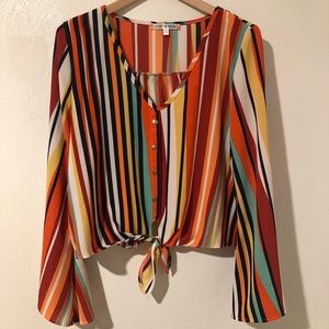 Fashion Muse Striped Long Sleeve Shirt!